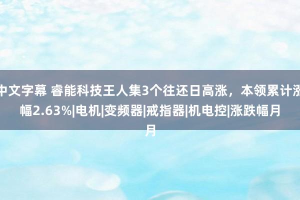 中文字幕 睿能科技王人集3个往还日高涨，本领累计涨幅2.63%|电机|变频器|戒指器|机电控|涨跌幅月